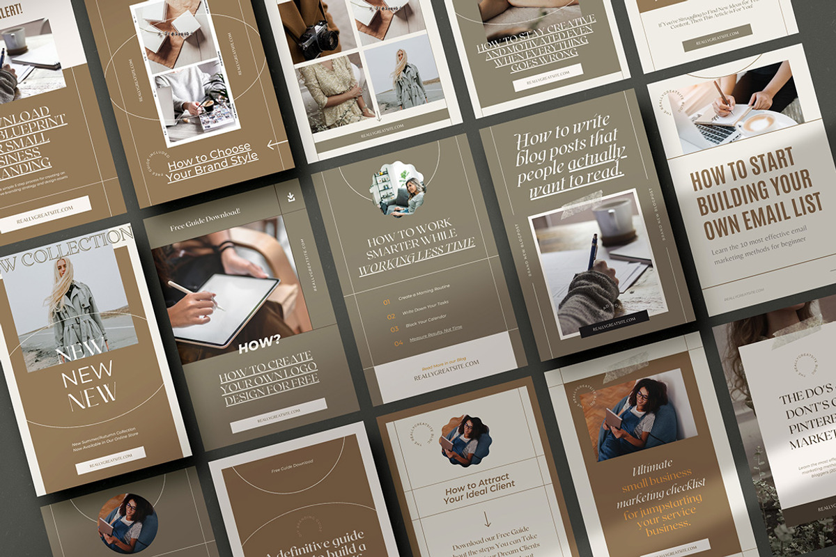 CANVA Aesthetic Pinterest Templates, a Social Media Template by AndrewPixel (Photo 3 of 10)