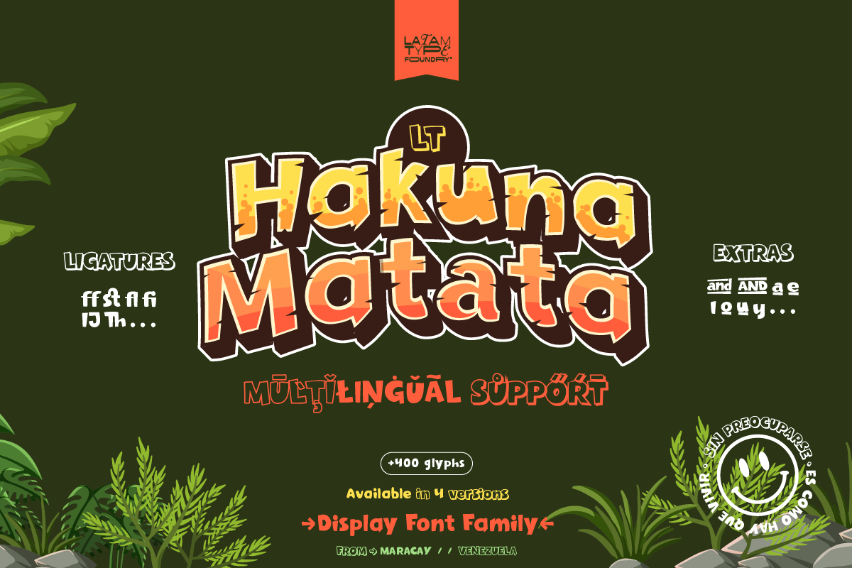 LT Hakuna Matata - Display Font, a Sans Serif Font by NasArt© (Photo 4 of 7)