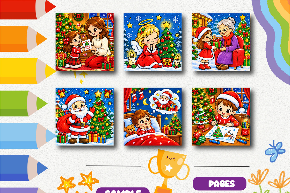 Christmas Feelings Coloring Book, a Seasonal Illustration by Design Zone (Photo 2 of 5)
