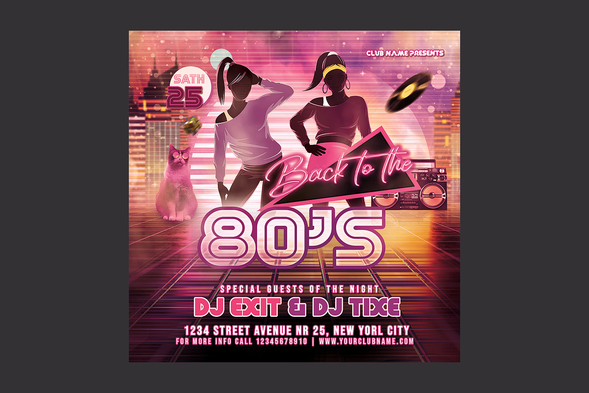Back To 80s Party Flyer, a Flyer Template by DSGraphicDesign