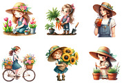 Gardening Girl Sublimation Bundle, an Illustration by cherrydesign (Thumbnail 3 of 4)