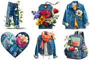 Vintage Denim Clipart, an Illustration by Craft Nest (Thumbnail 2 of 6)