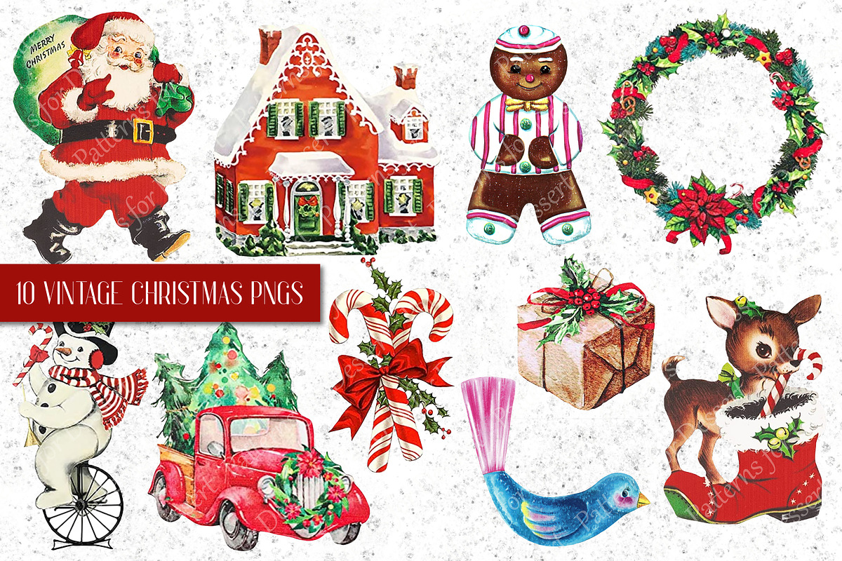 Vintage Christmas Clip Art I, an Illustration by Patterns for Dessert (Photo 1 of 7)