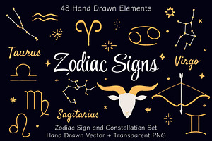 Zodiac Sign Vector Illustration Set