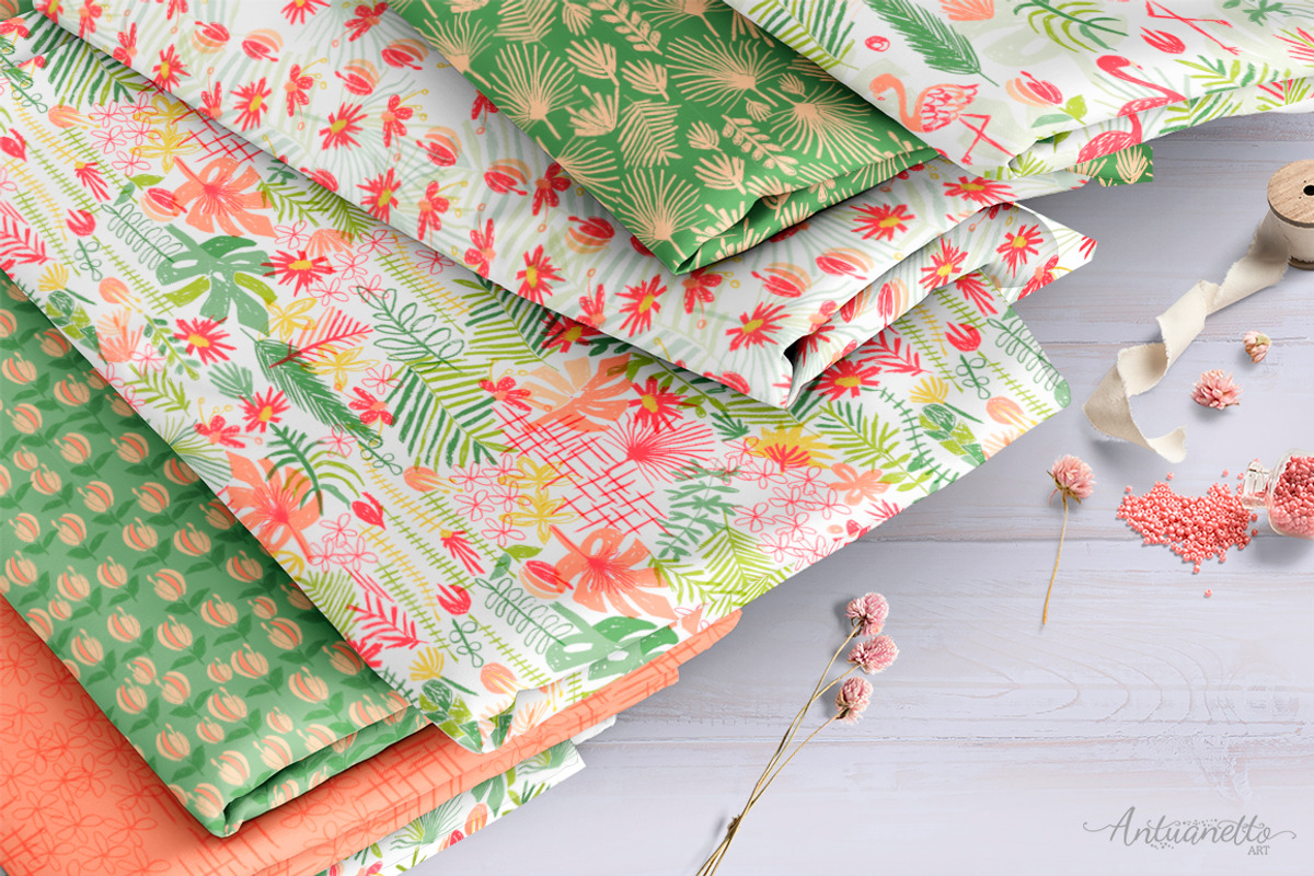 Let's Flamingle tropical collection, a Decorative Illustration by antuanetto (Photo 5 of 16)