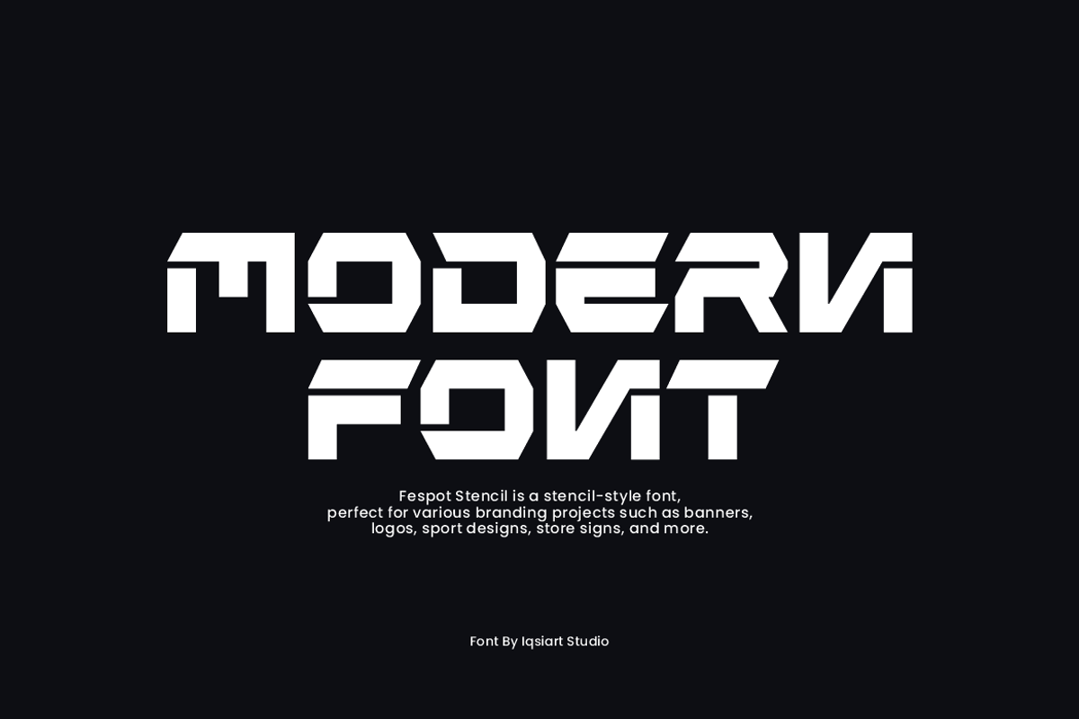Fespot Stencil - Racing Font, a Sans Serif Font by Iqsiart Studio (Photo 3 of 7)