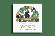 World Chimpanzee Day Banner Design, a Social Media Template by nandinigraphics (Thumbnail 2 of 4)