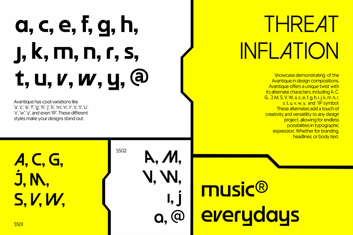Avantique Geometric Variable 7 Fonts, a Sans Serif Font by Casloop Studio (Photo 3 of 9)