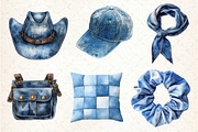 Vintage Denim Sublimation Clipart, an Illustration by Dream Creation (Thumbnail 3 of 6)