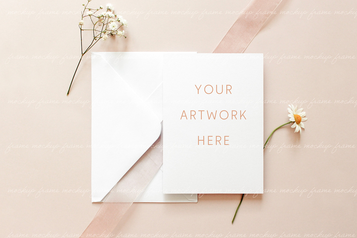 Card Mockup 5x7 Invitation Mockup, a Print Template by BirdieFrames (Photo 2 of 4)