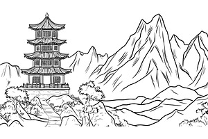 Simple coloring book page with, an Object Illustration by Valerie Bodnar