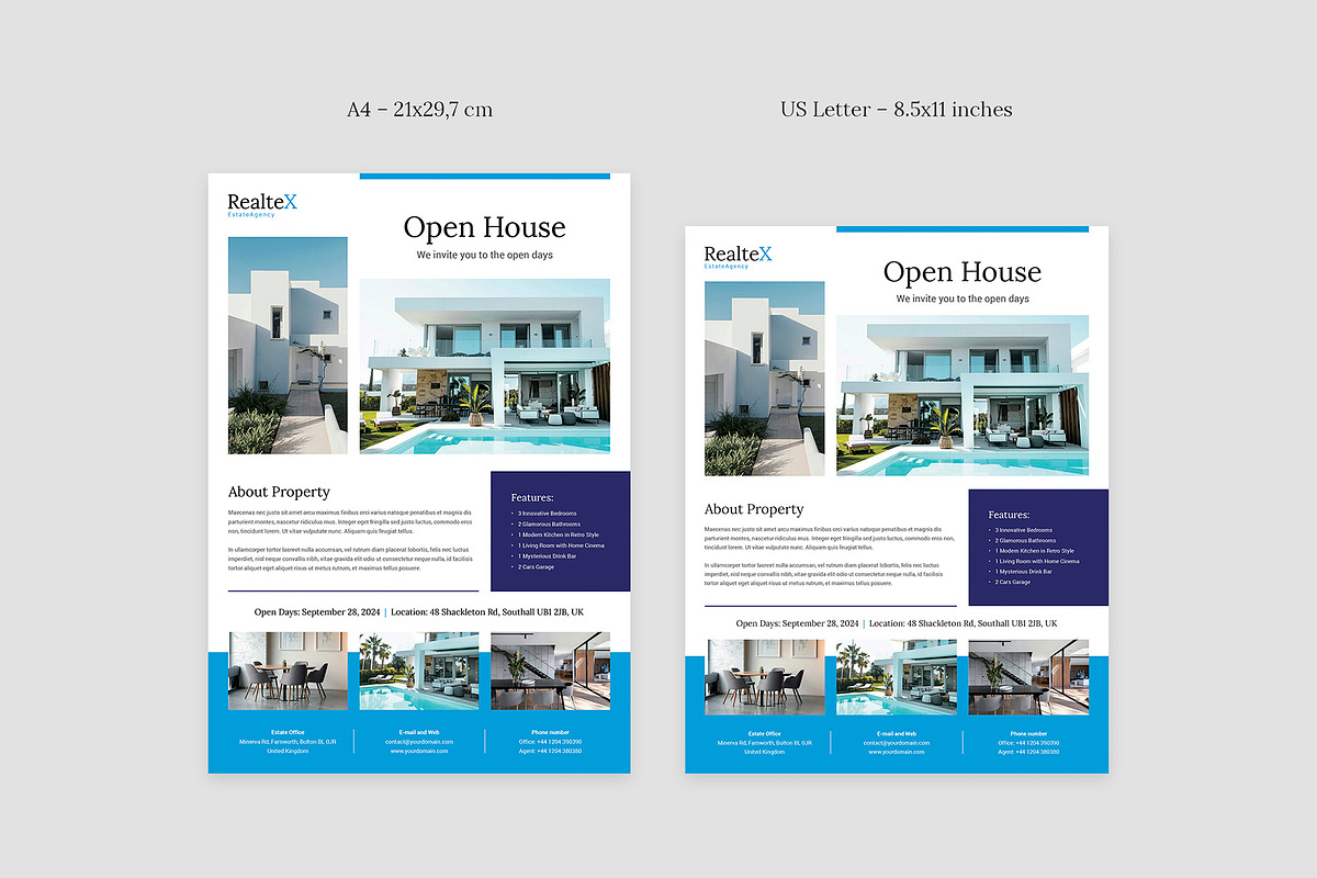 Realtex Estate Agency Flyer Canva, a Flyer Template by artbart (Photo 7 of 9)