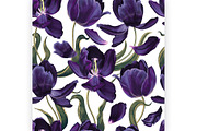 Black Tulips Seamless Pattern, a Pattern Graphic by MarynaPetrovska (Thumbnail 2 of 19)