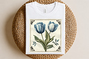 Vintage Floral Postage Stamp Clipart, a Transportation Illustration by Digital Artistic99 (Thumbnail 7 of 10)
