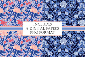 William Morris Patterns Pink & Blue