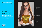 Super Girl T-Shirt Mock-Up Set, a Shirt Mockup by Freeman Studio (Thumbnail 3 of 13)