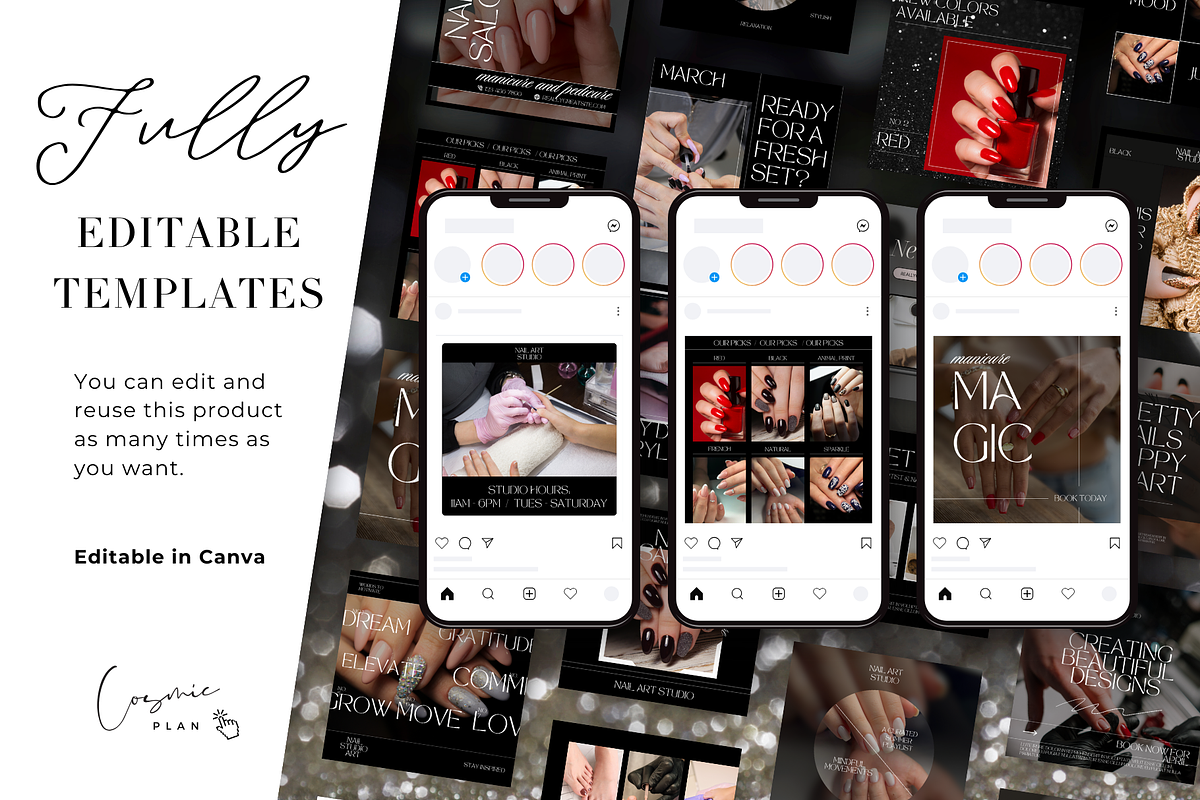Nail Tech Instagram Templates, a Social Media Template by Cosmic Design (Photo 9 of 17)