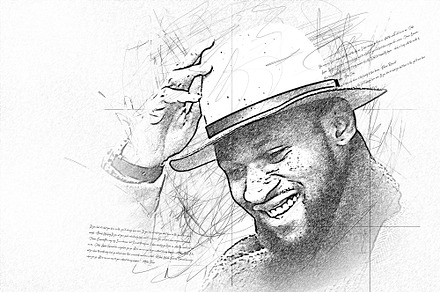 Realistic Pencil Sketch PS Effect V1, a Brushes & More by INTENTFX