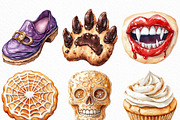 Watercolor Halloween Cookies Clipart, an Illustration by Craft Nest (Thumbnail 5 of 6)