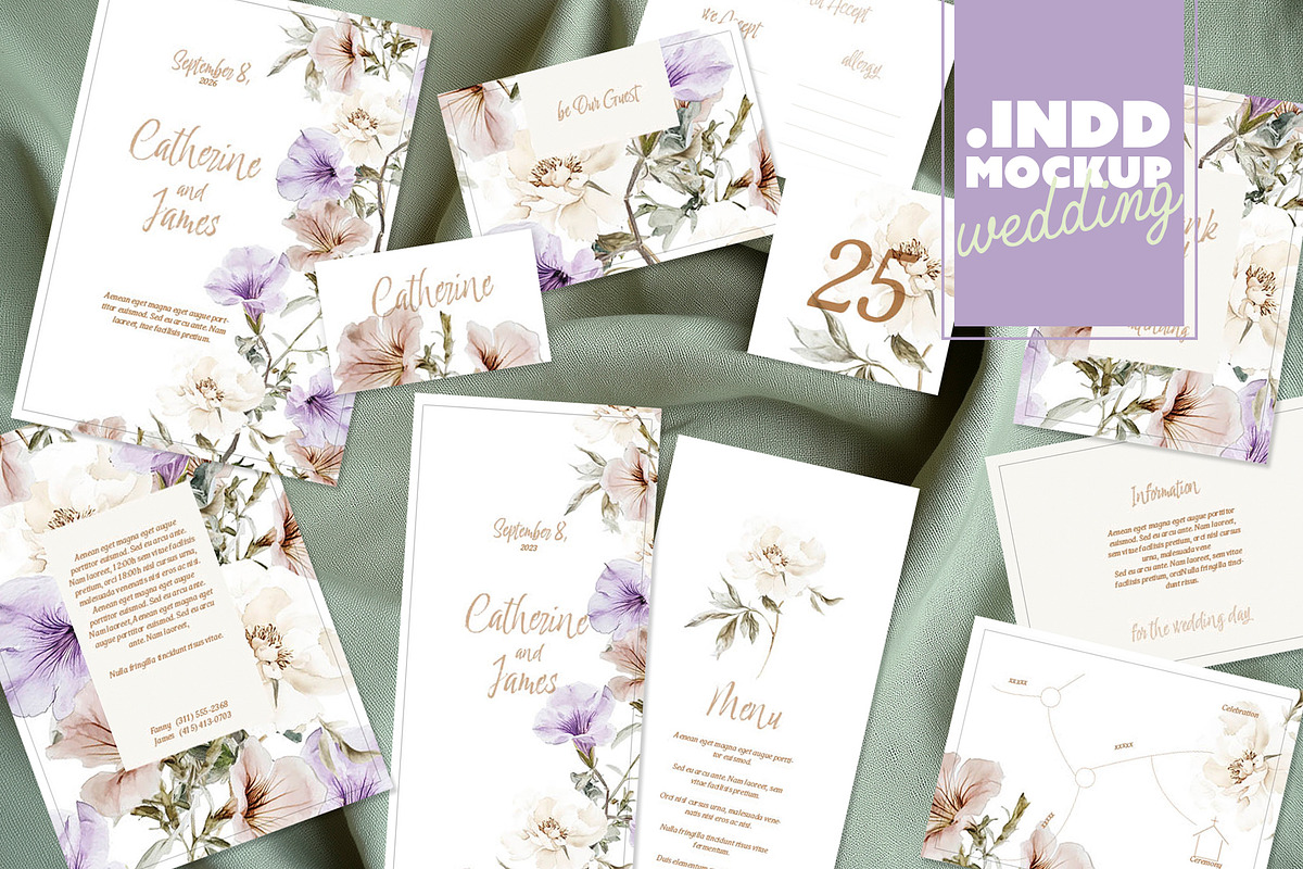 Wedding Invitation INDD Template, a Print Template by McLittle Stock (Photo 1 of 4)