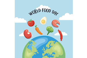 world food day poster, a Food Illustration by studiogstock