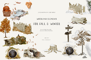 Fall & Winter Woodland Animals Set