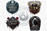 Halloween slogans Clipart V2, a Seasonal Illustration by ThatsDesignArt (Thumbnail 8 of 10)