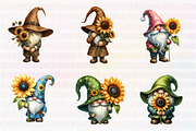 Gnome Sunflower Sublimation PNG, an Illustration by CreationArt (Thumbnail 3 of 5)
