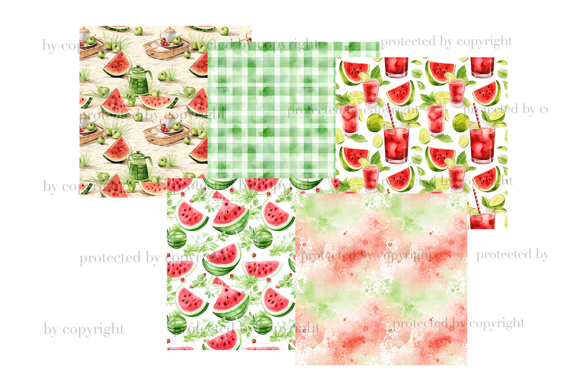 Watermelon Papers | Summer Pattern, a Pattern Graphic by GlamArtZhanna (Photo 3 of 4)