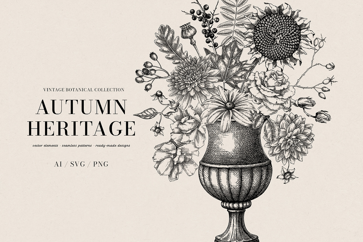 Autumn Heritage Botanical Collection, a Seasonal Illustration by Yevheniia (Photo 1 of 13)