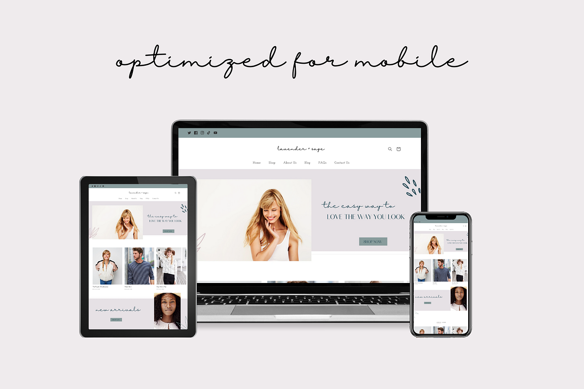 Shopify Theme | Lavender + Sage, a Templates & Theme by Easy Website Themes (Photo 4 of 8)