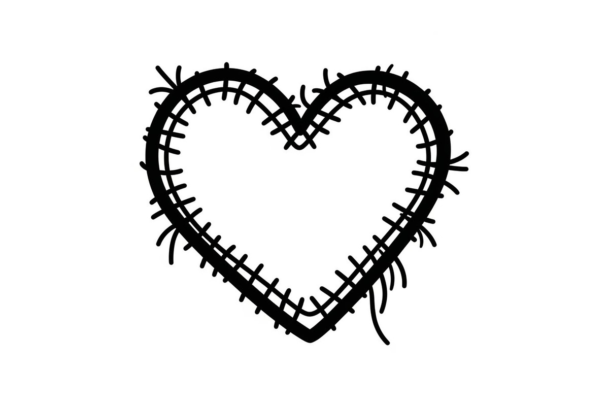 Stitched Heart Silhouette Vector Bun, an Illustration by Designs_River (Photo 35 of 41)