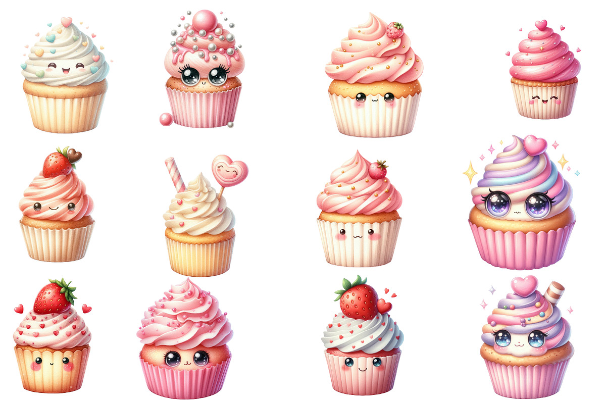 Valentine's Day Clipart, Cupcakes Pn, an Illustration by Designworld (Photo 3 of 4)