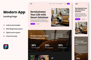 Modern App - Landing Page Template, a Websites & App Template by RPWDS