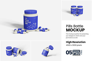 Pills Bottle Mockup, a Packaging Mockup by bimockup