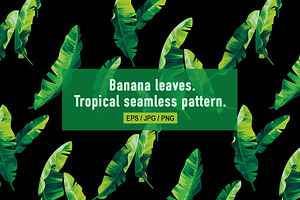 Banana Leaves. Tropical Pattern.