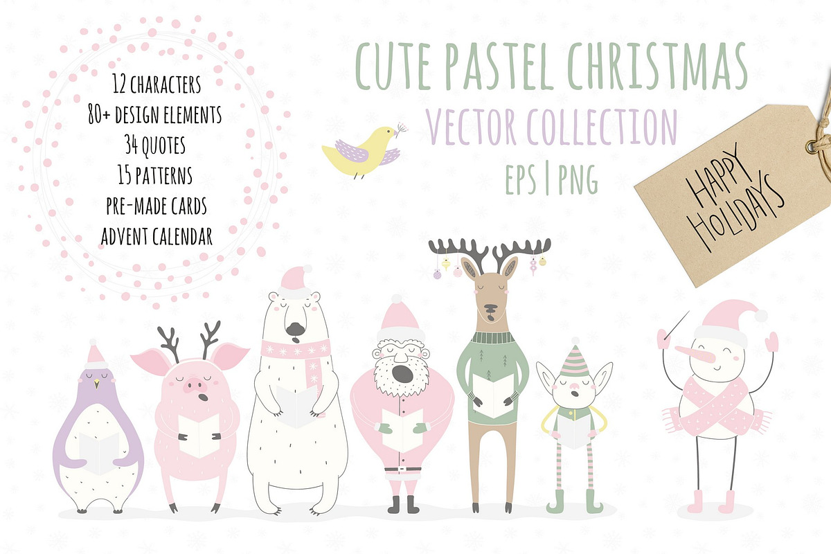 Christmas Bundle Cute Illustrations, a Seasonal Illustration by sceptical cactus (Photo 18 of 62)