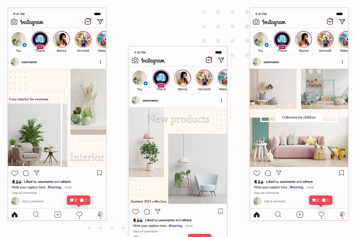 15 Instagram Templates for feeds, a Social Media Template by KaluginaWEB (Photo 5 of 6)