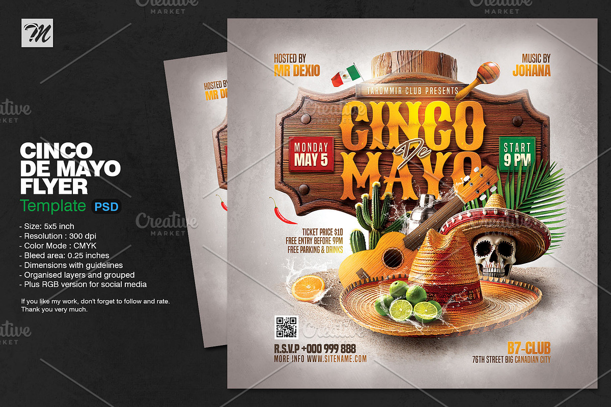 Cinco De Mayo Flyer, a Flyer Template by Tarommir (Photo 1 of 3)