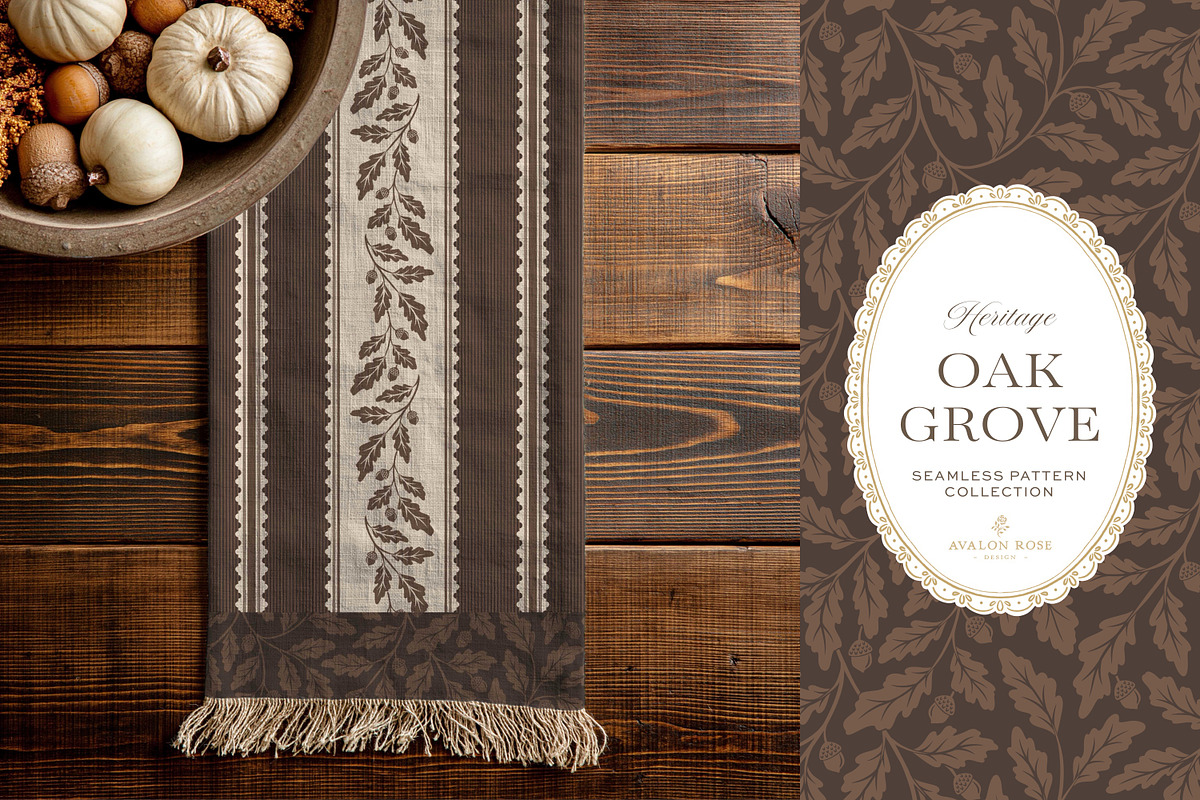 Oak & Acorn Autumn Patterns - Brown, a Pattern Graphic by Eclectic Anthology (Photo 12 of 13)