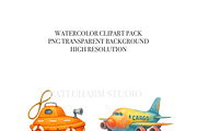 19 Transport Clipart, a Decorative Illustration by Pati Charm Studio (Thumbnail 5 of 8)
