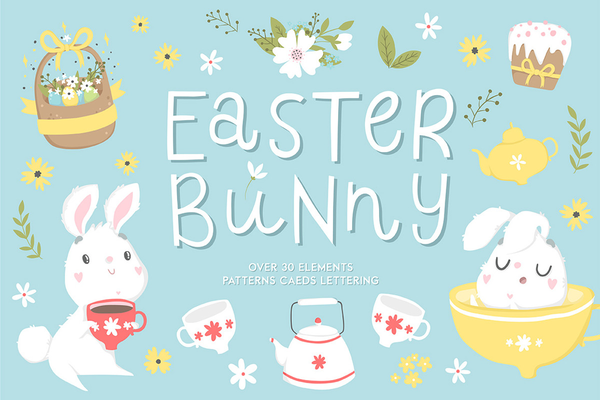 Easter Bunny - spring set, an Animal Illustration by Artnis (Photo 1 of 7)