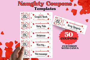 Sexy Naughty Printable Coupons Canva, a Card Template by GraphiCarola