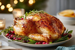 Roasted chicken with herbs and cranberries, a Food & Drink Photo by AlyaAnd