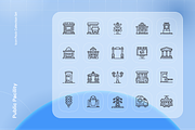 Public Pacility Icon Set, an Outline Icon by Nathaya Studio (Thumbnail 2 of 2)