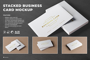 Stacked Business Card Mockup, an Advertising Mockup by Artnivora.Std