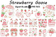 Strawberry Goose Clipart, an Illustration by Digital Artistic99 (Thumbnail 1 of 9)
