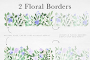 Violet Florals & Greenery Leaves, an Illustration by Momo Studio (Thumbnail 7 of 19)