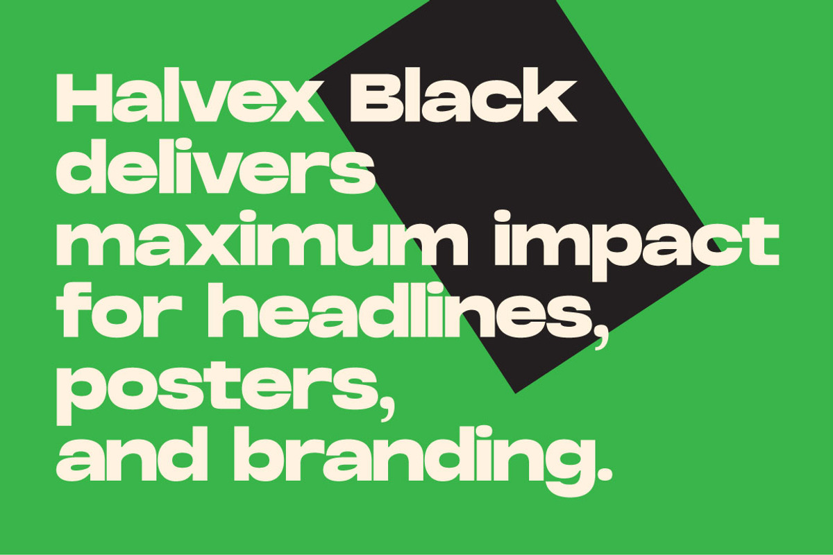 Halvex Black – Bold Geometric Sans, a Sans Serif Font by Juru Rancang Studio (Photo 4 of 8)