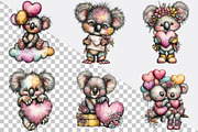 Whimsical Valentine Koala Clipart Bu, an Illustration by SVGArt (Thumbnail 8 of 8)